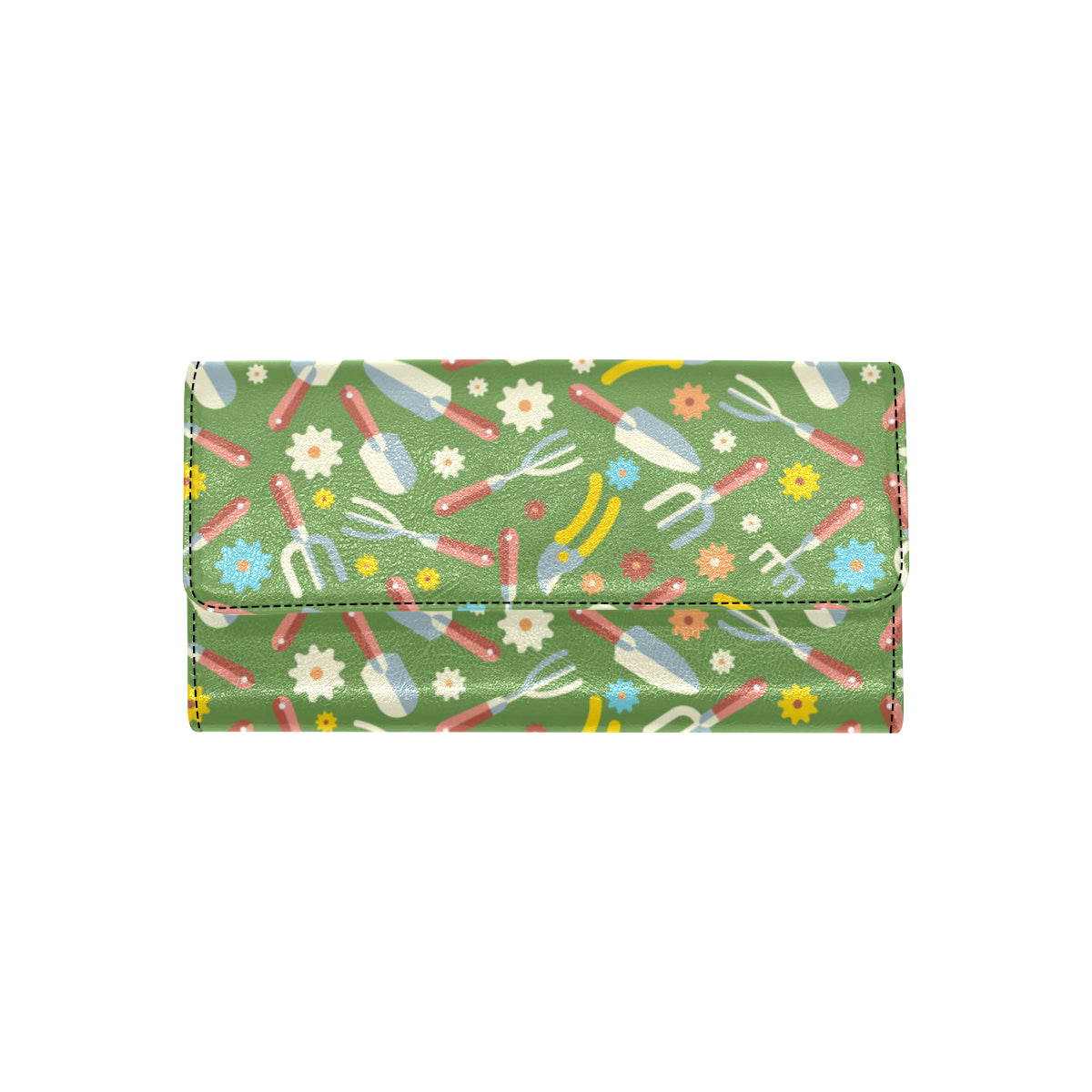 Gardening Pattern Print Design G06 Women's Trifold Wallet