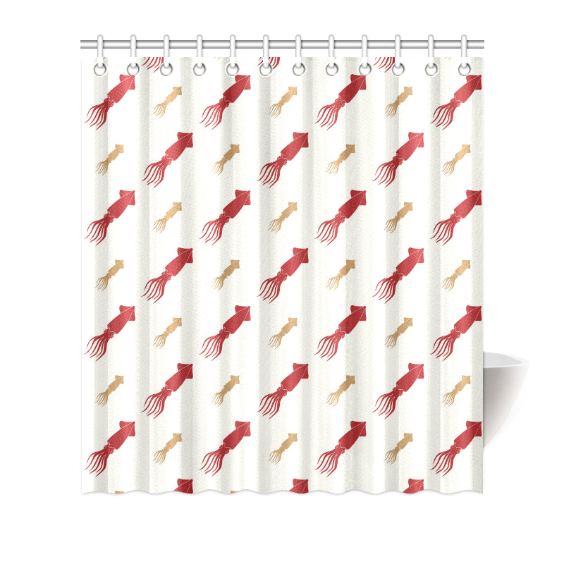 Giant Squid Pattern Print Design 01 Shower Curtain