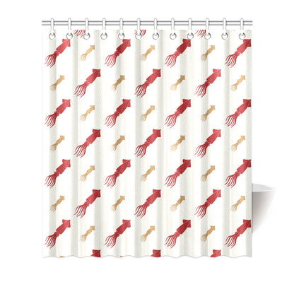 Giant Squid Pattern Print Design 01 Shower Curtain