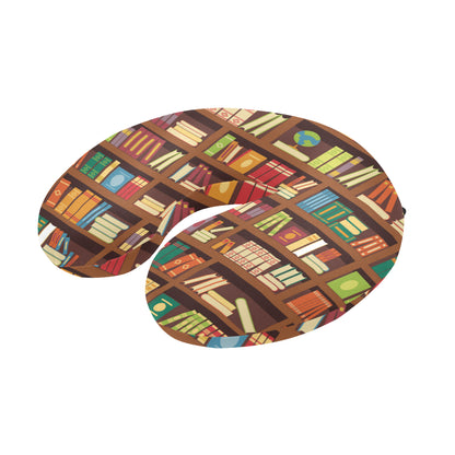 Book Pattern Print Design 06 U-Shaped Travel Neck Pillow