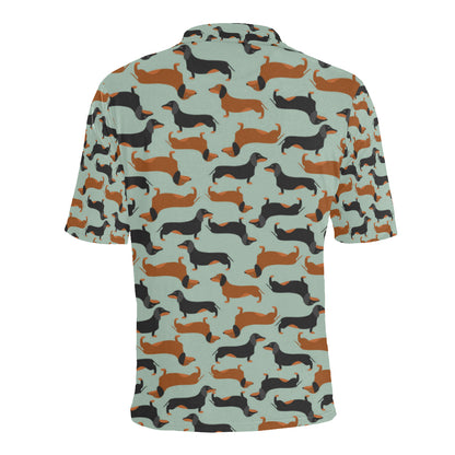 Dachshund Cute Print Pattern Men Polo Shirt