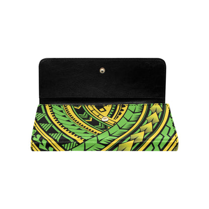 Polynesian Tribal Color Women's Trifold Wallet