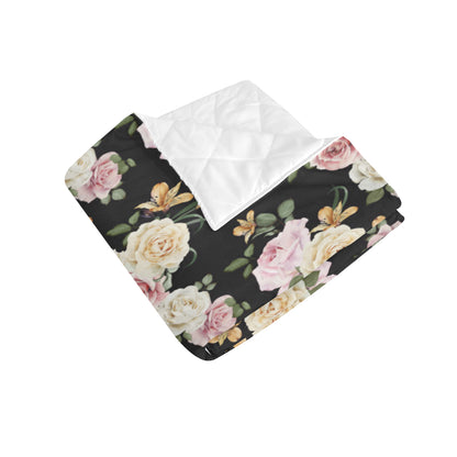 Rose Pattern Print Design A01 Premium Quilt