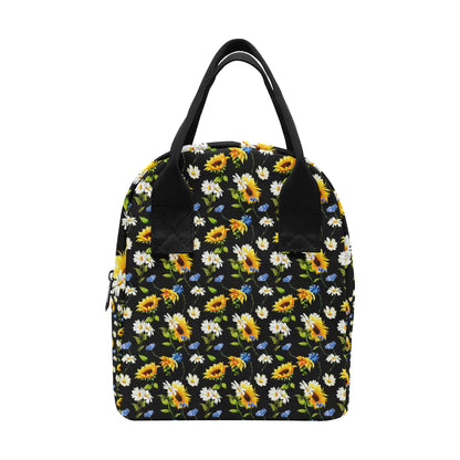 Sunflower Chamomile Bright Color Print Insulated Lunch Bag