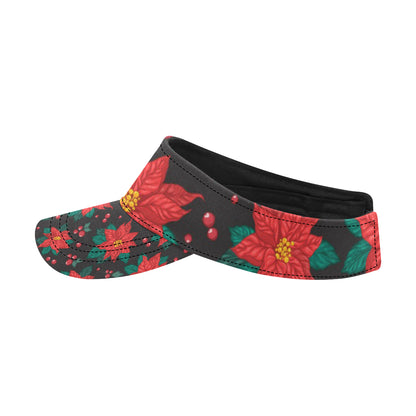 Poinsettia Pattern Print Design POT07 Unisex Sun Visor