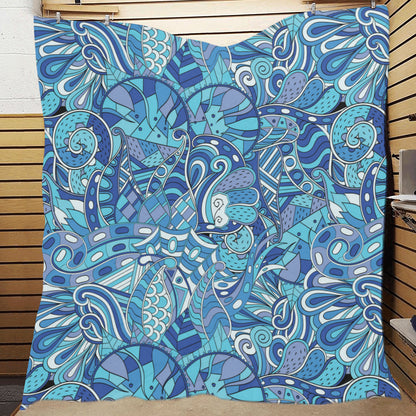 Funky Retro Pattern Print Design A02 Premium Quilt