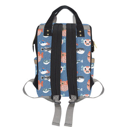 Fugu Pattern Print Design 02 Diaper Bag Backpack