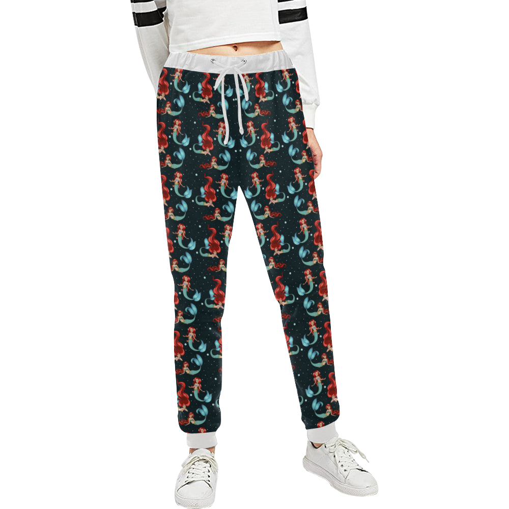 Mermaid Girl Themed Design Print Unisex Sweatpants
