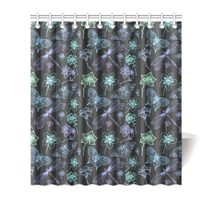 Butterfly Dragonfly Shower Curtain