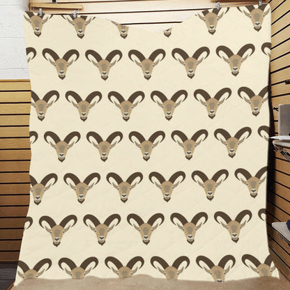 Goat Pattern Print Design 01 Premium Quilt