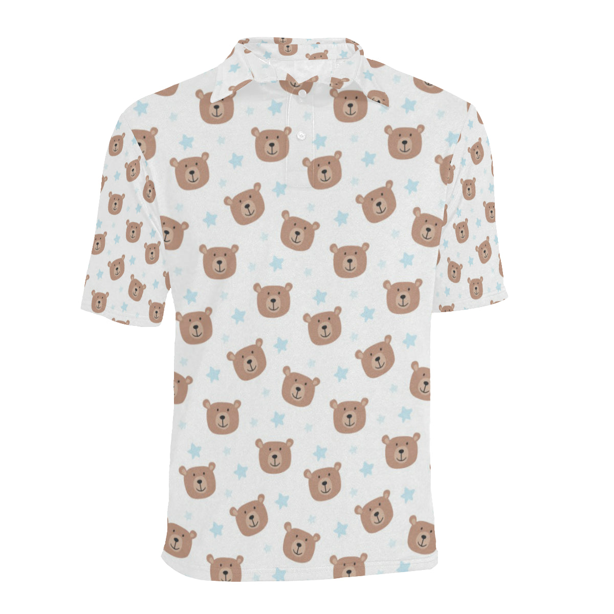 Bear Pattern Print Design BE02 Men Polo Shirt