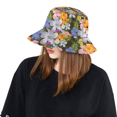 Plumeria Pattern Print Design PM03 Unisex Bucket Hat
