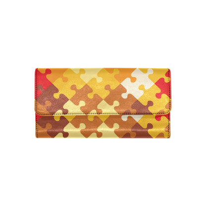 Puzzle Pattern Print Design A01 Women's Trifold Wallet
