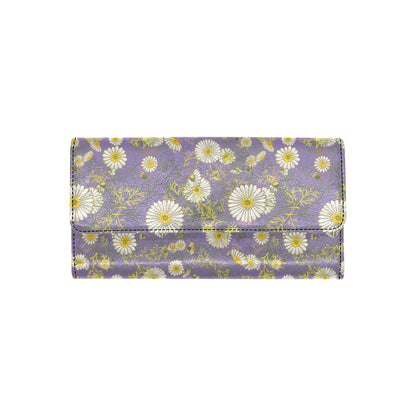 Daisy Pattern Print Design DS011 Women's Trifold Wallet