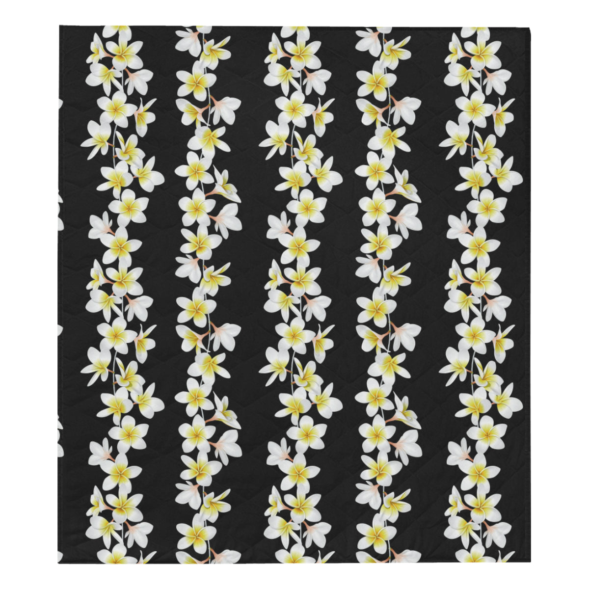 White Plumeria Pattern Print Design PM08 Premium Quilt