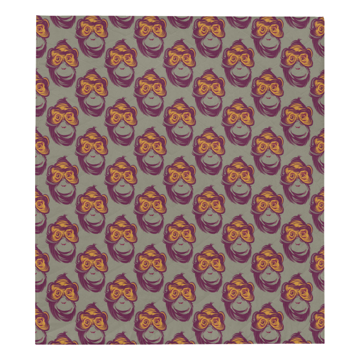 Chimpanzee Pattern Print Design 02 Premium Quilt