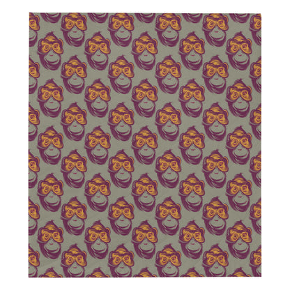 Chimpanzee Pattern Print Design 02 Premium Quilt