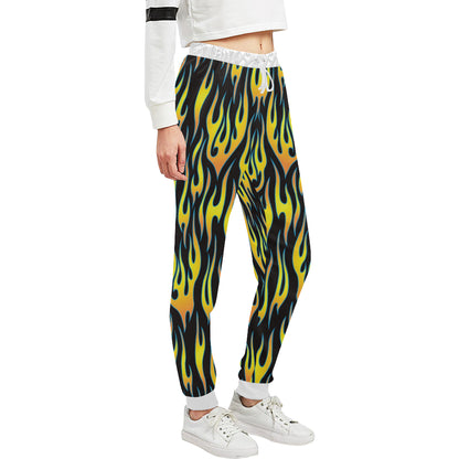Flame Fire Yellow Pattern Unisex Sweatpants