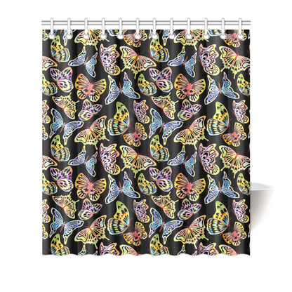 Butterfly Water Color Rainbow Shower Curtain