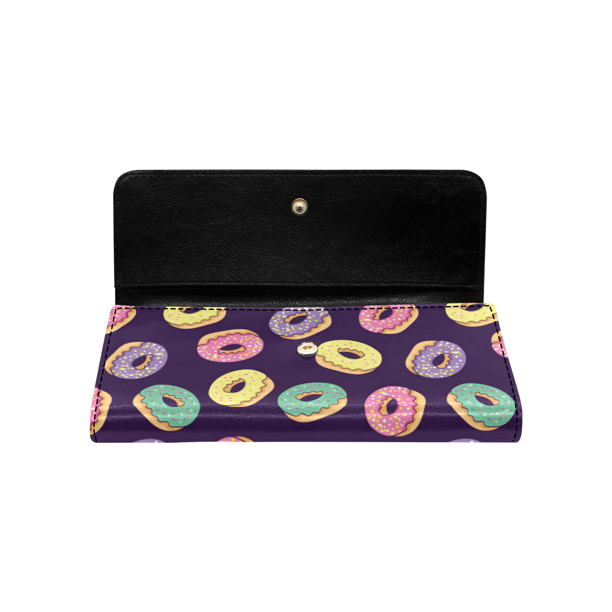 Donut Pattern Print Design DN08 Women's Trifold Wallet