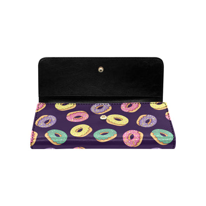 Donut Pattern Print Design DN08 Women's Trifold Wallet