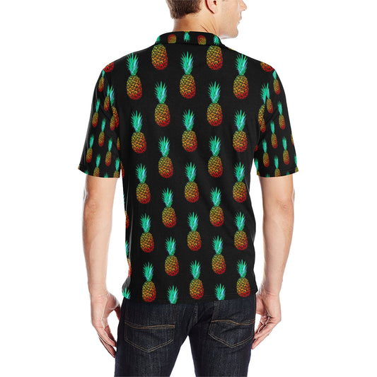 Pineapple Pattern Print Design A05 Men Polo Shirt
