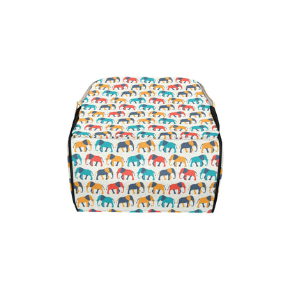 Elephant Colorful Print Pattern Diaper Bag Backpack