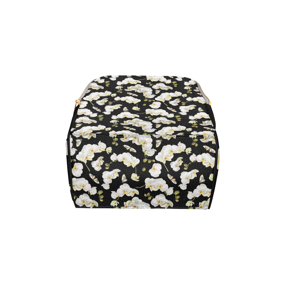 Orchid White Pattern Print Design OR011 Diaper Bag Backpack