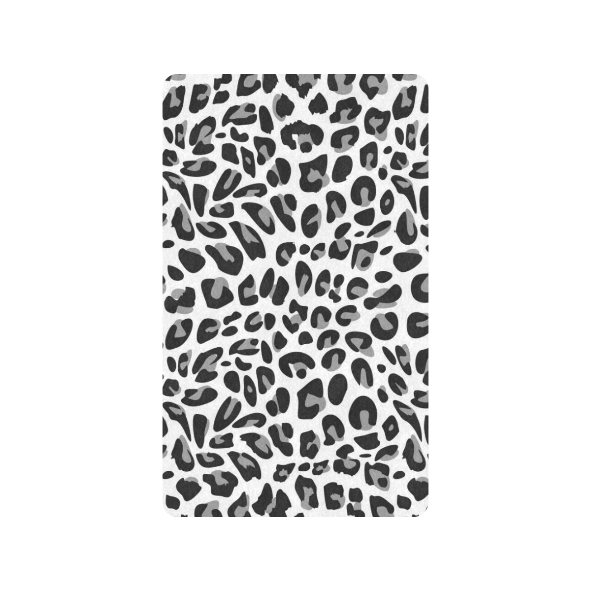 Snow Leopard Skin Print Rubber Doormat