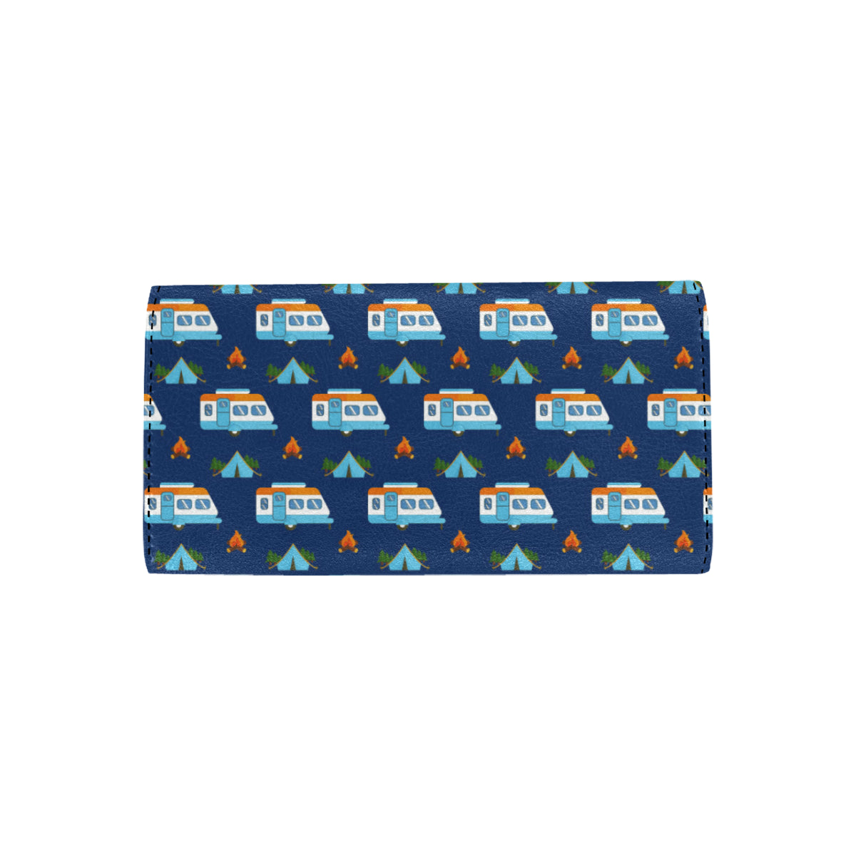 Camper Pattern Camping Themed No 3 Print Women's Trifold Wallet