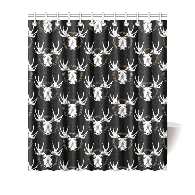 Moose Pattern Print Design 02 Shower Curtain