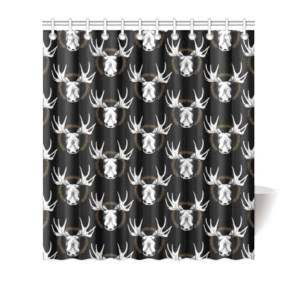 Moose Pattern Print Design 02 Shower Curtain