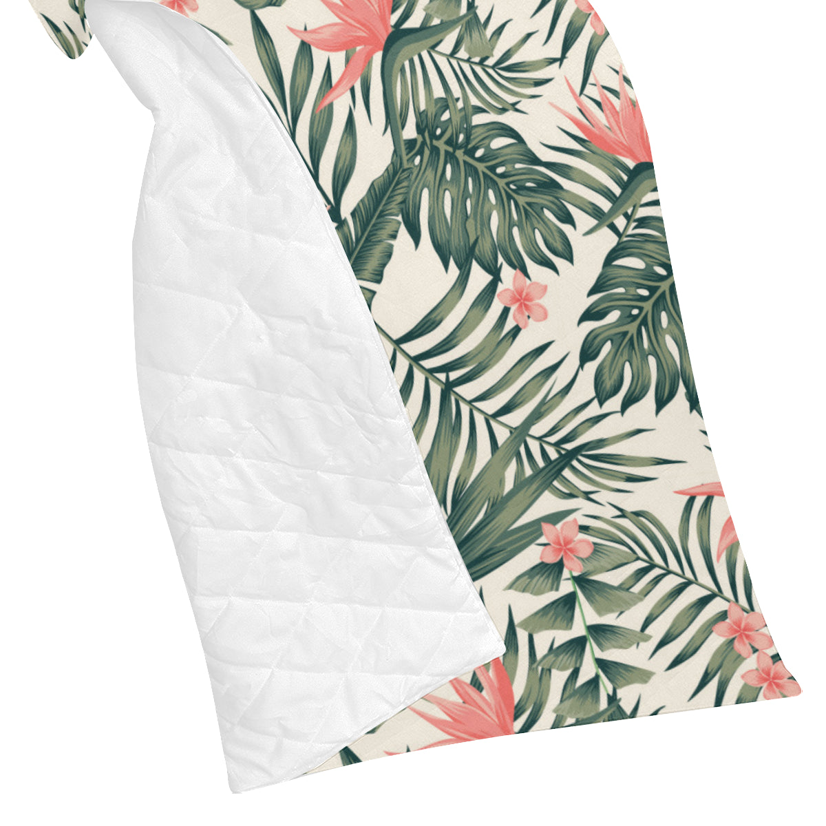 Tropical Flower Palm Leaves Premium Quilt