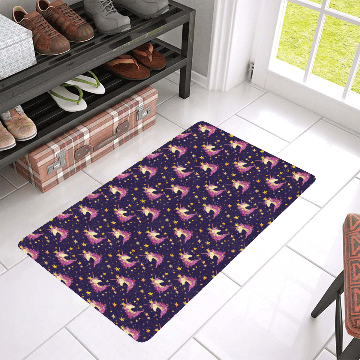 Unicorn Princess Star Sparkle Rubber Doormat
