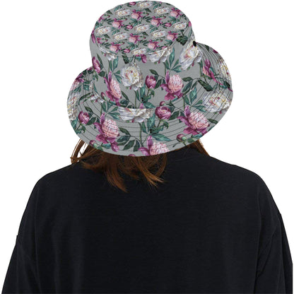 Peony Pattern Print Design PE01 Unisex Bucket Hat