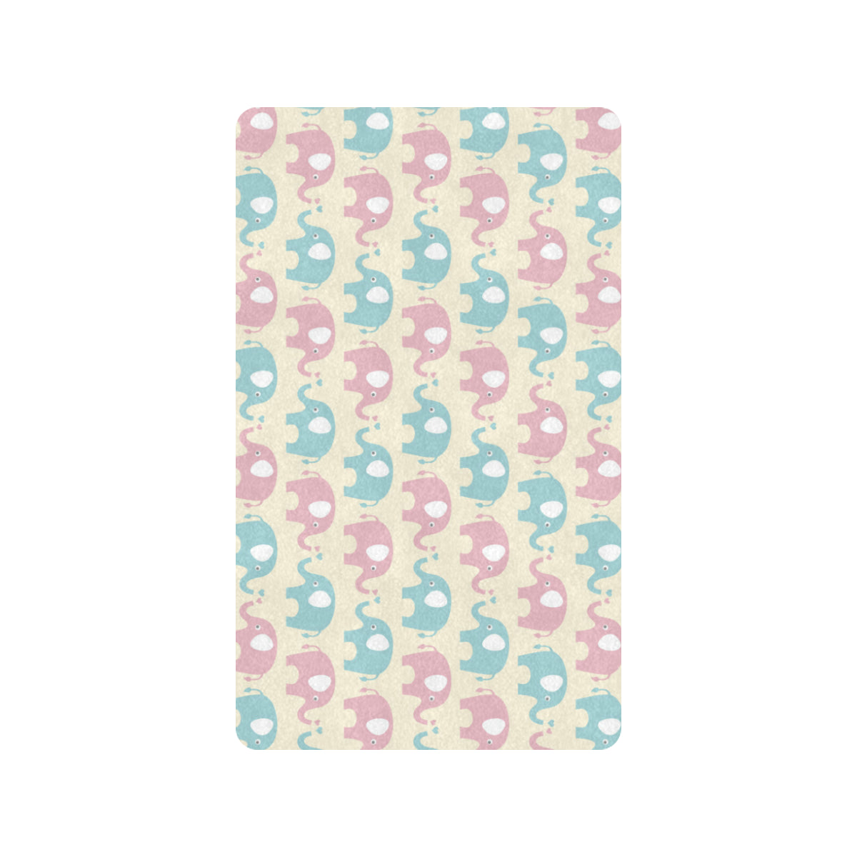 Elephant Baby Pastel Print Pattern Rubber Doormat
