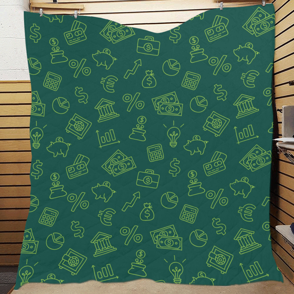 Accounting Financial Pattern Print Design 02 Premium Quilt