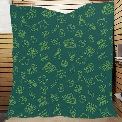 Accounting Financial Pattern Print Design 02 Premium Quilt