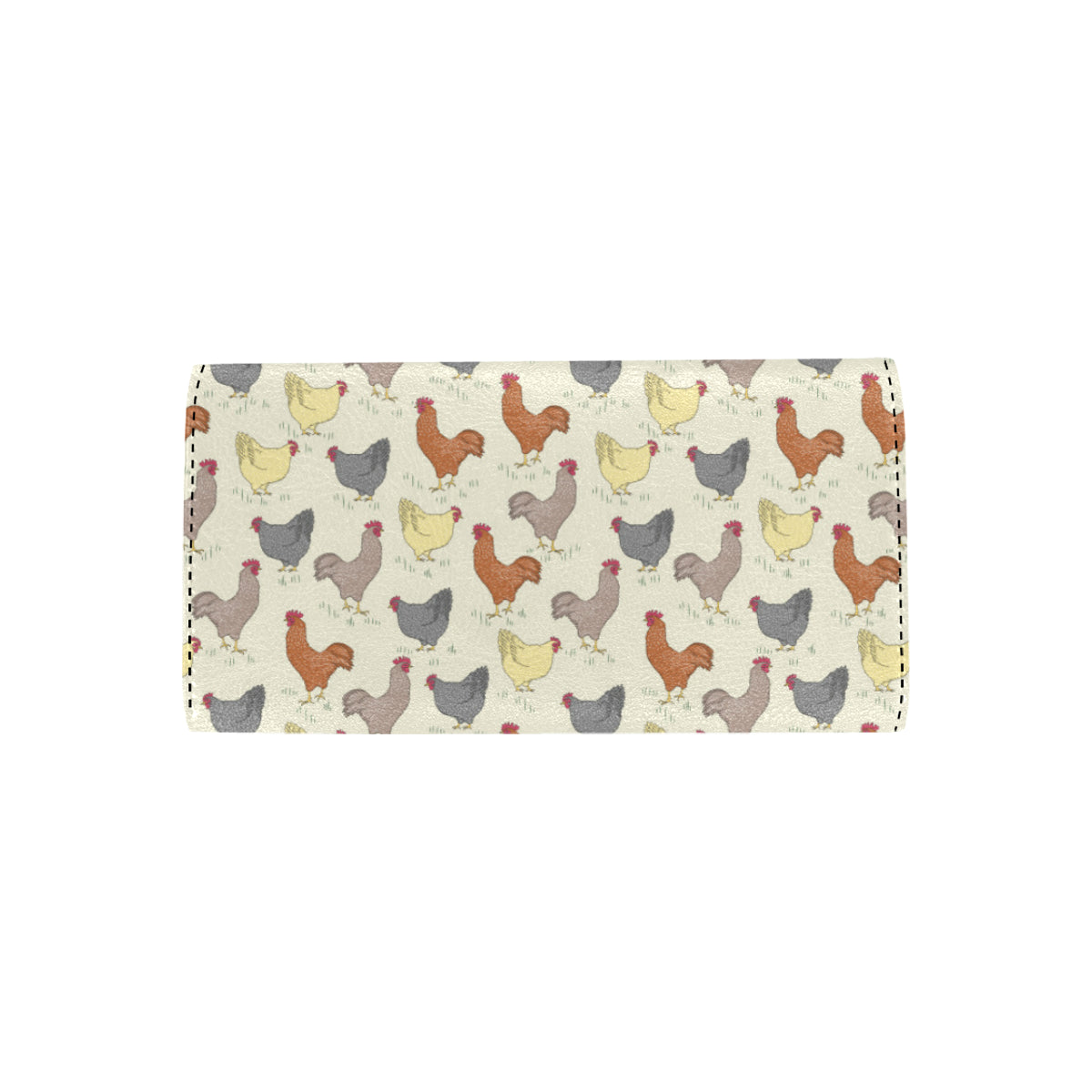 Chicken Pattern Print Design 05 Women's Trifold Wallet