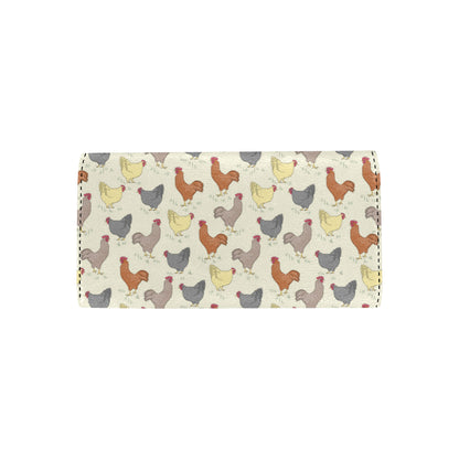 Chicken Pattern Print Design 05 Women's Trifold Wallet