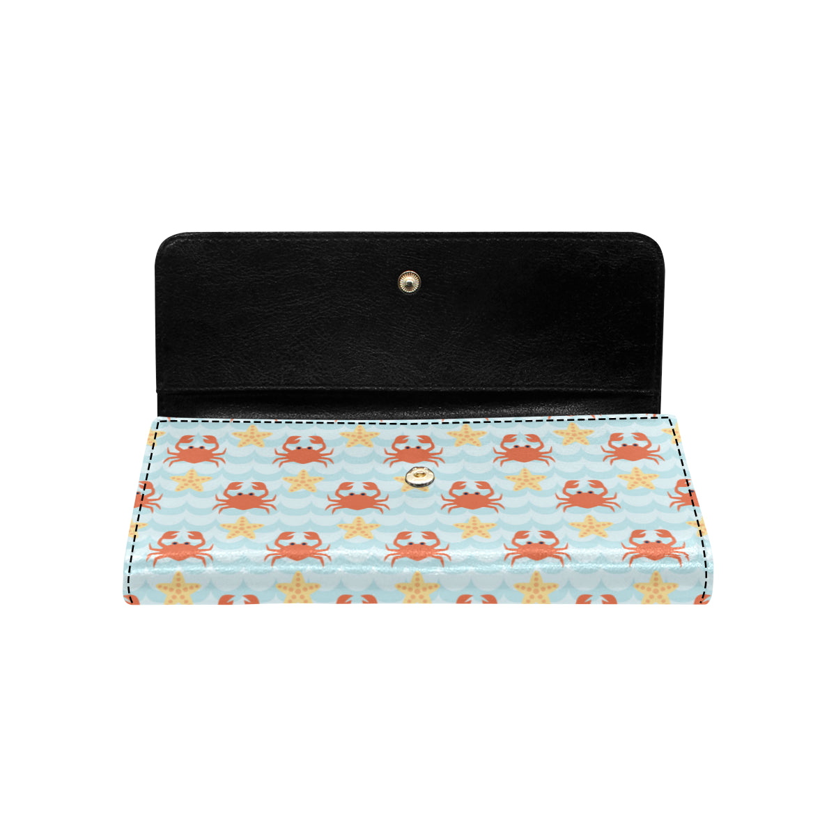 Crab Pattern Print Design 03 Women's Trifold Wallet