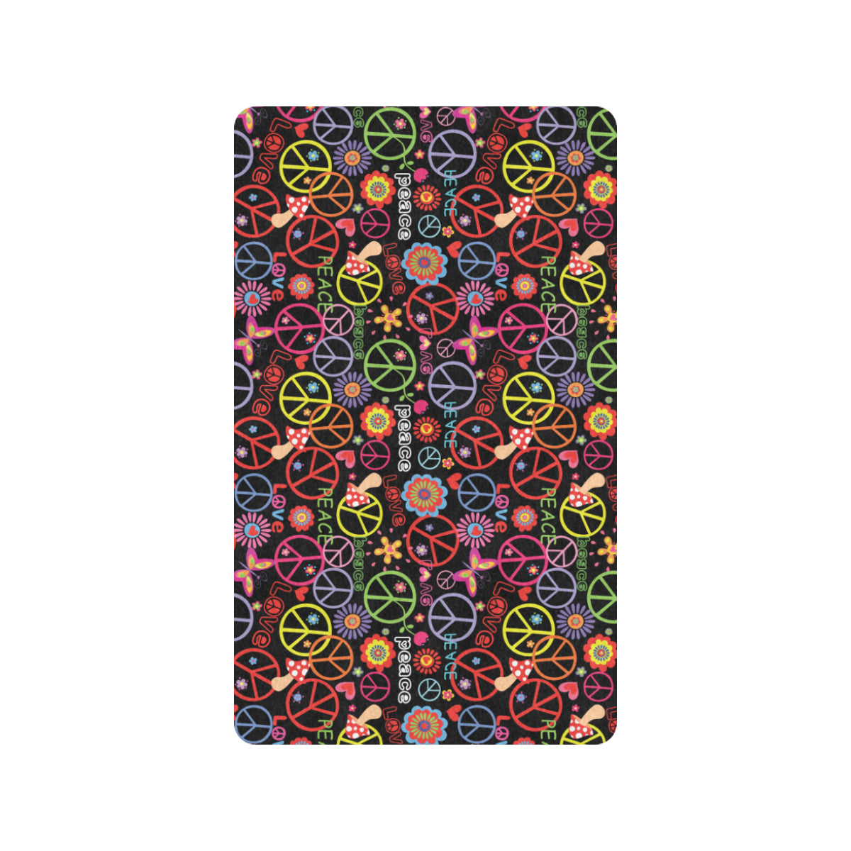 Peace Sign Colorful Design Print Rubber Doormat