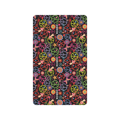 Peace Sign Colorful Design Print Rubber Doormat