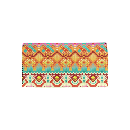 Aztec Pattern Print Design 03 Women's Trifold Wallet