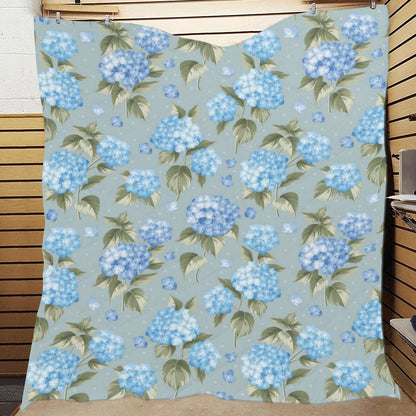 Hydrangea Pattern Print Design 01 Premium Quilt