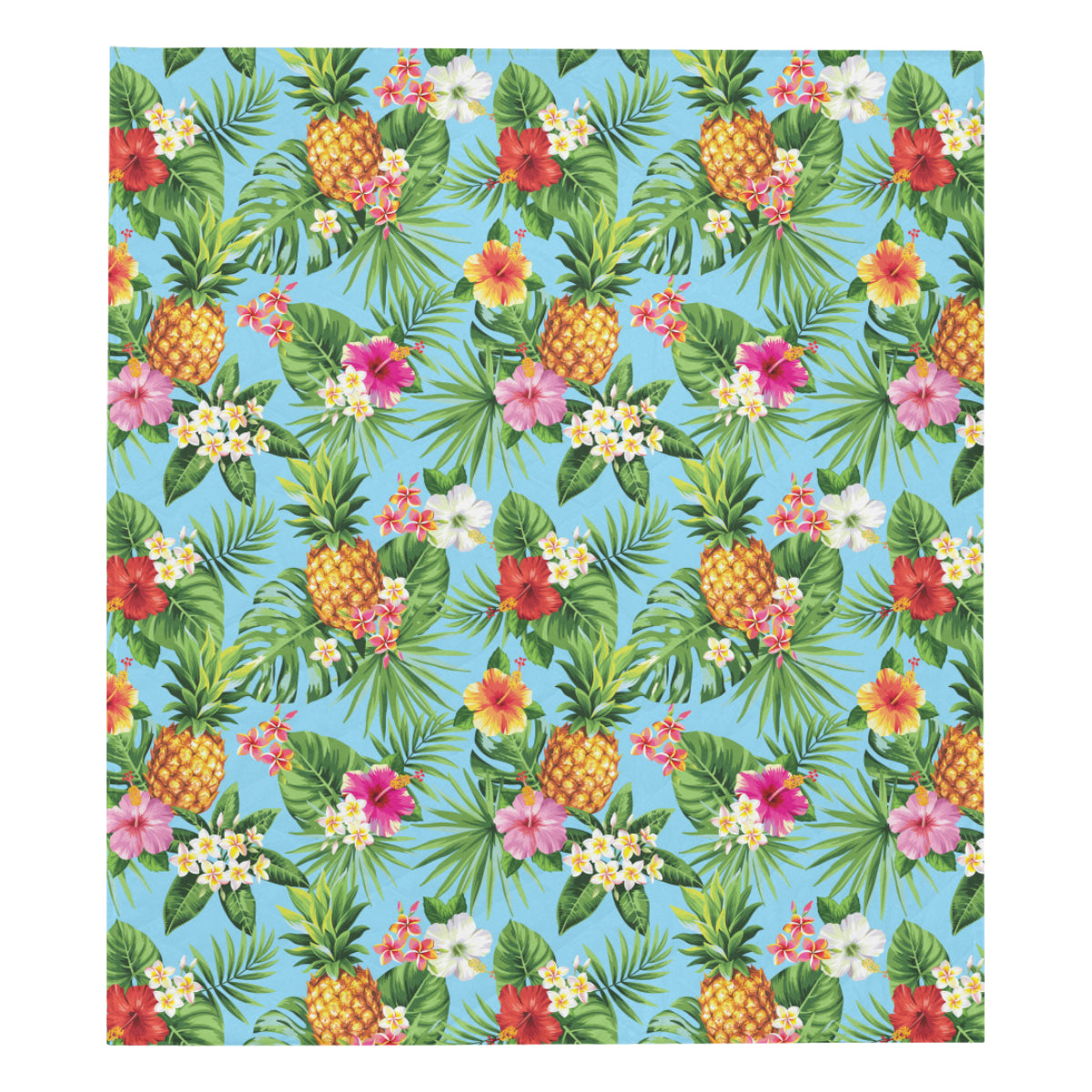 Pineapple Hawaiian flower Tropical Premium Quilt