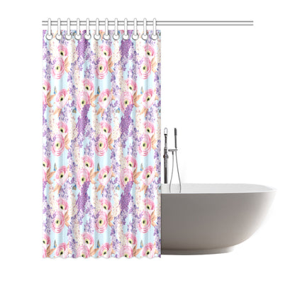 Lilac Pattern Print Design LI03 Shower Curtain