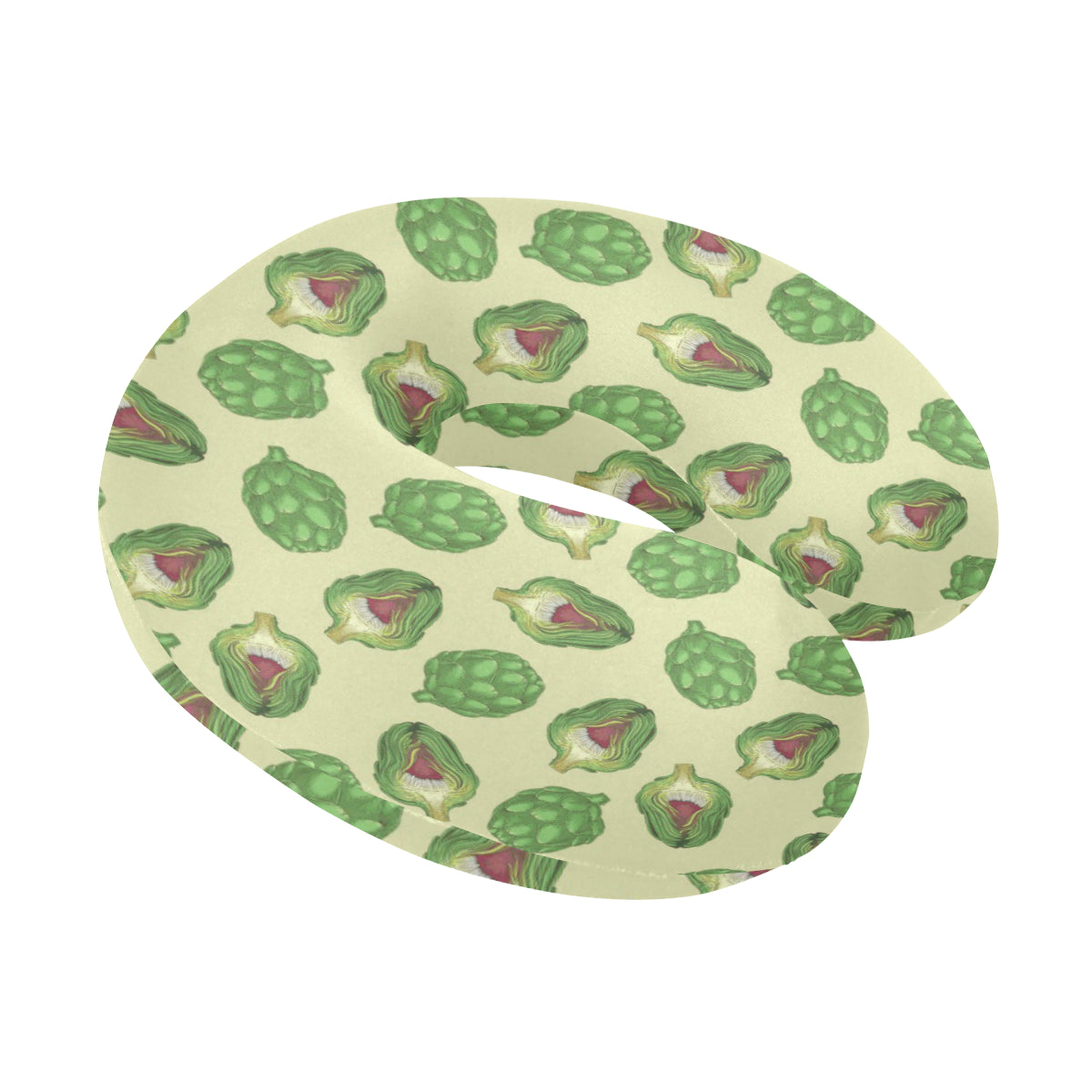 Artichoke Pattern Print Design 03 U-Shaped Travel Neck Pillow