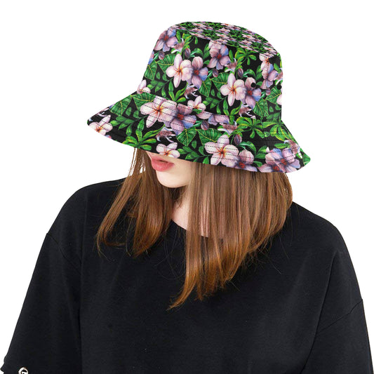 Plumeria Pattern Print Design PM01 Unisex Bucket Hat