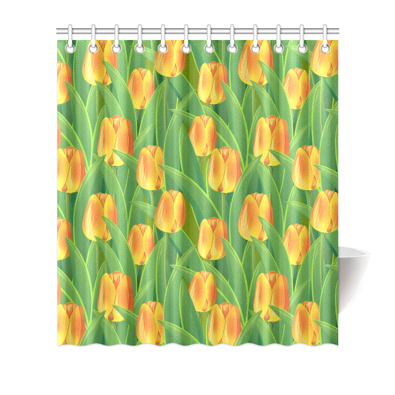 Tulip Orange Pattern Print Design TP07 Shower Curtain